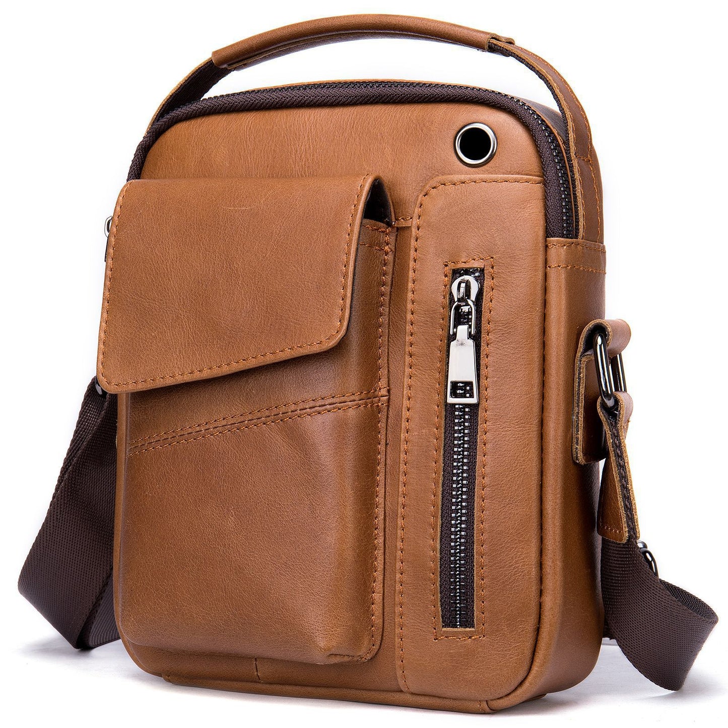 Men's Layer Cowhide Light Luxury Business Commute Men's Messenger Bags