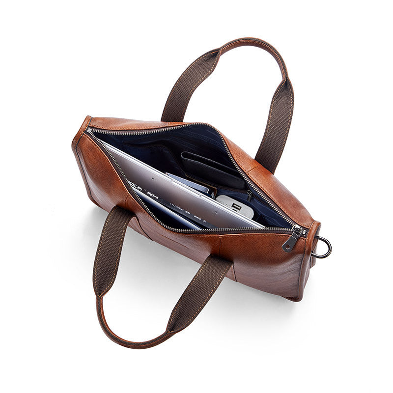 Men's Paul Genuine Leather Retro First Layer Cowhide Men's Briefcases