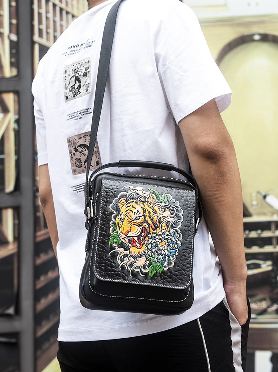Men's Leatherworker Large Capacity Leather Trendy Niche Men's Messenger Bags