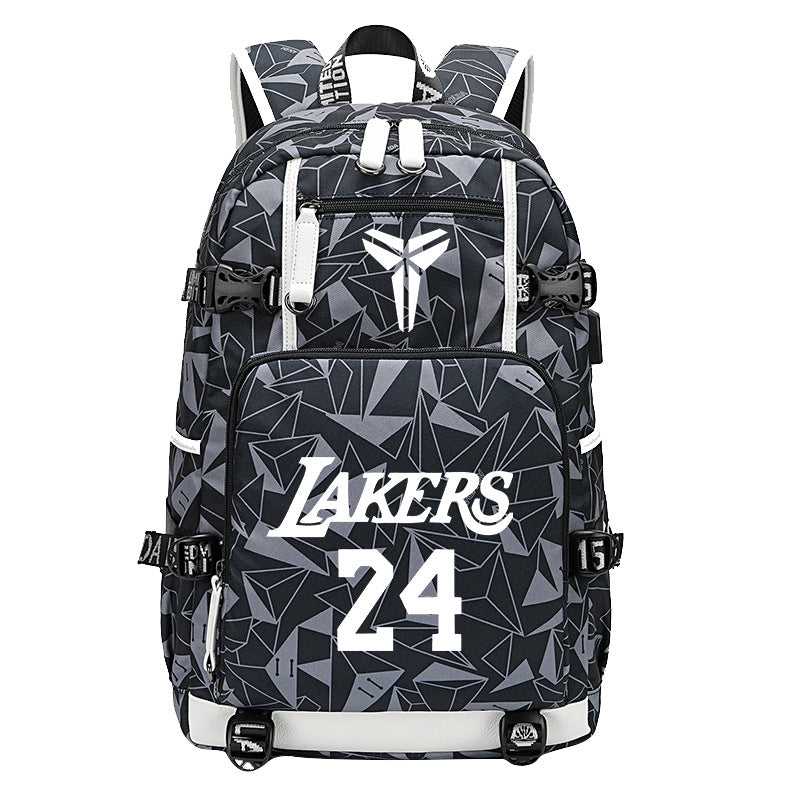 Men's Black Mamba Basketball Thermal Transfer Printing Backpacks