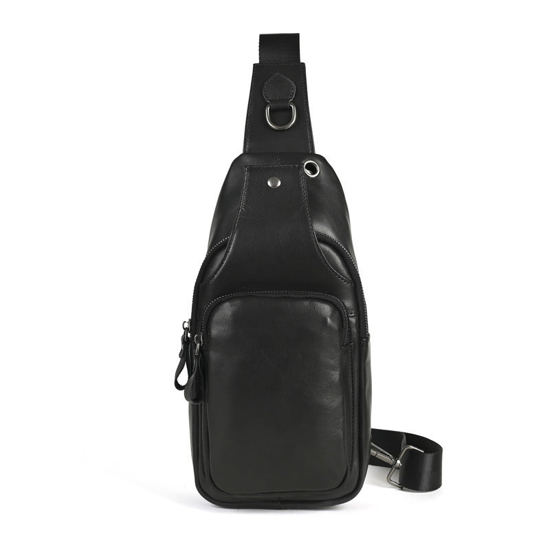 Men's Genuine Leather Retro Crazy Horse Top Men's Chest Bags