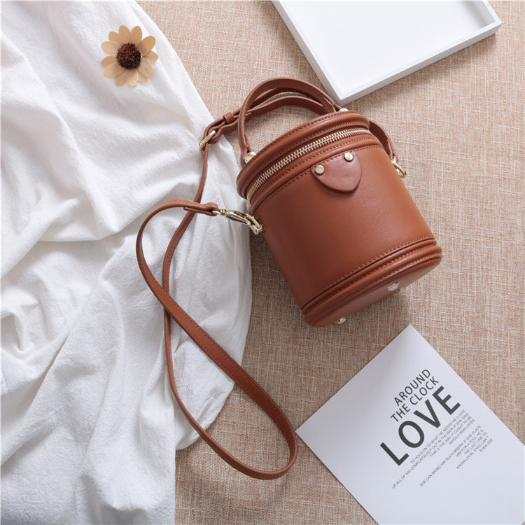 Women's Genuine Leather Retro Round Box Fashion Shoulder Bags