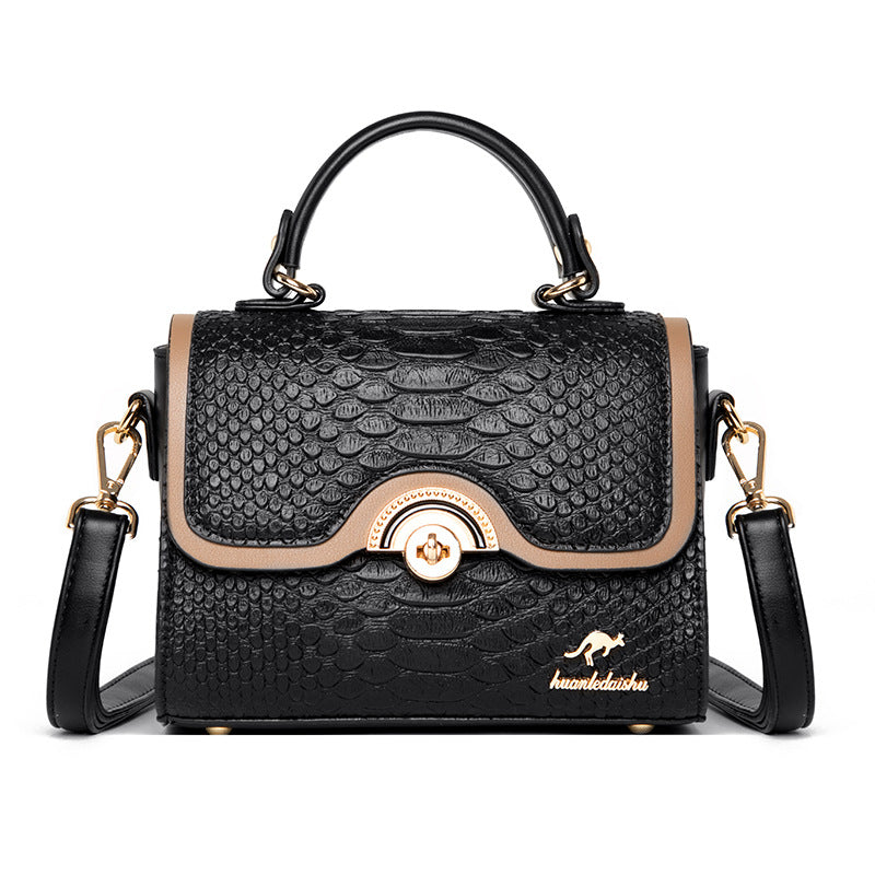 Women's Denis Kangaroo Crocodile Pattern Large Capacity Crossbody Bags