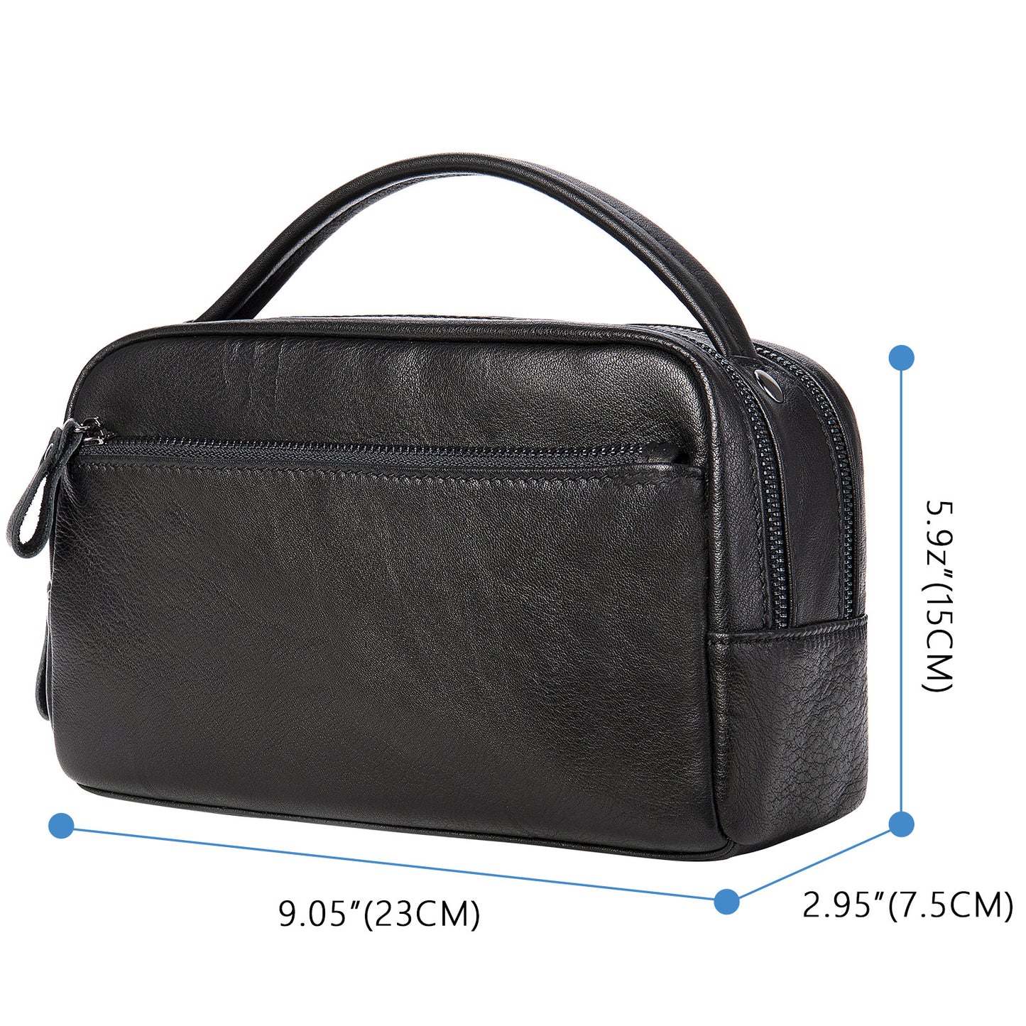 Men's Vintage Crazy Horse Leather Clutch Genuine Toiletry Men's Handbags