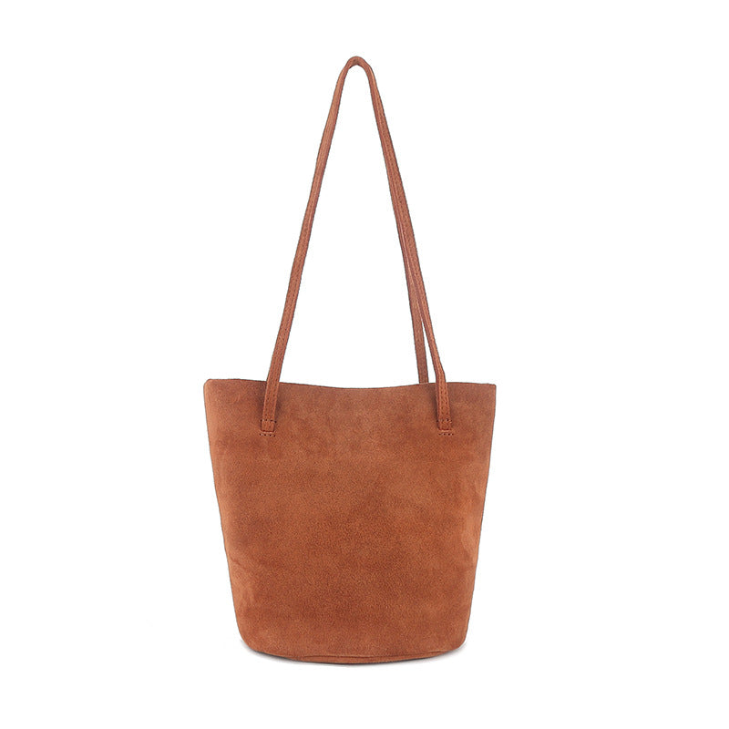 Women's Retro Genuine Leather Frosted Cowhide Commuter Armpit Bags