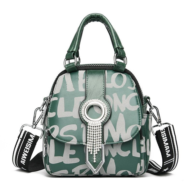 Women's Letter High-grade Hot Rhinestone Western Style Backpacks