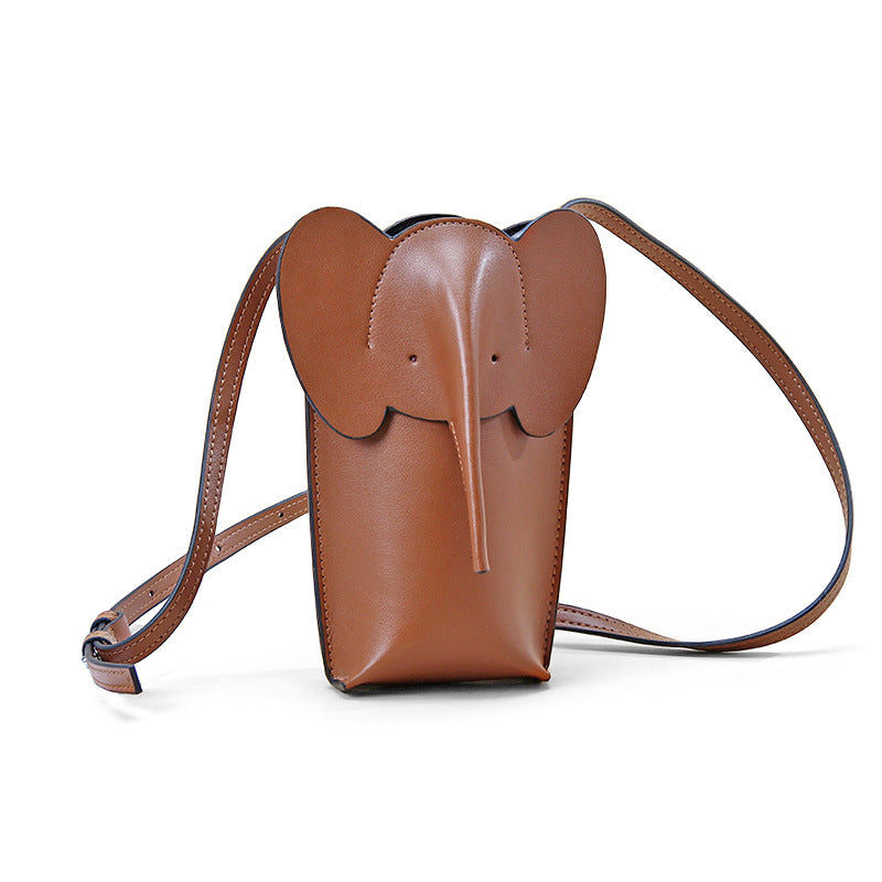 Women's Creative Elephant Mobile Lightweight Leather High Phone Bags