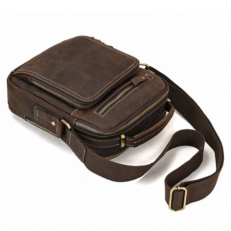 Men's Leather First Layer Cowhide Portable Men's Shoulder Bags