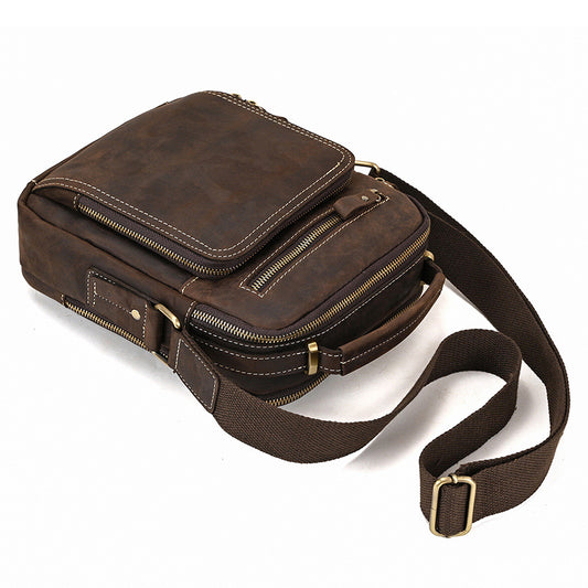 Men's Leather First Layer Cowhide Portable Men's Shoulder Bags
