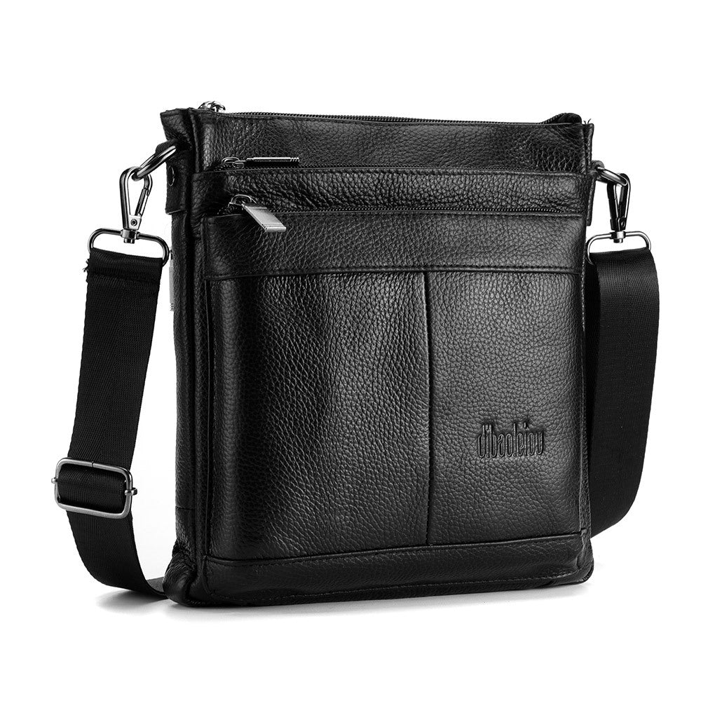 Men's Slouchy First Layer Cowhide Leather Men's Shoulder Bags