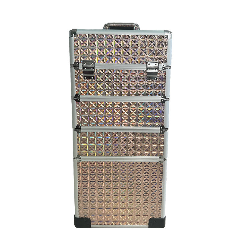 Suitcase Band Makeup Fixing Box Beauty Nail Cosmetic Cases