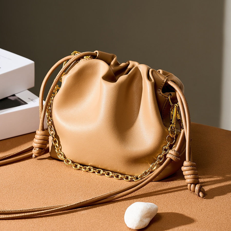 Women's Genuine Leather Lucky Size Cloud Chain Crossbody Bags