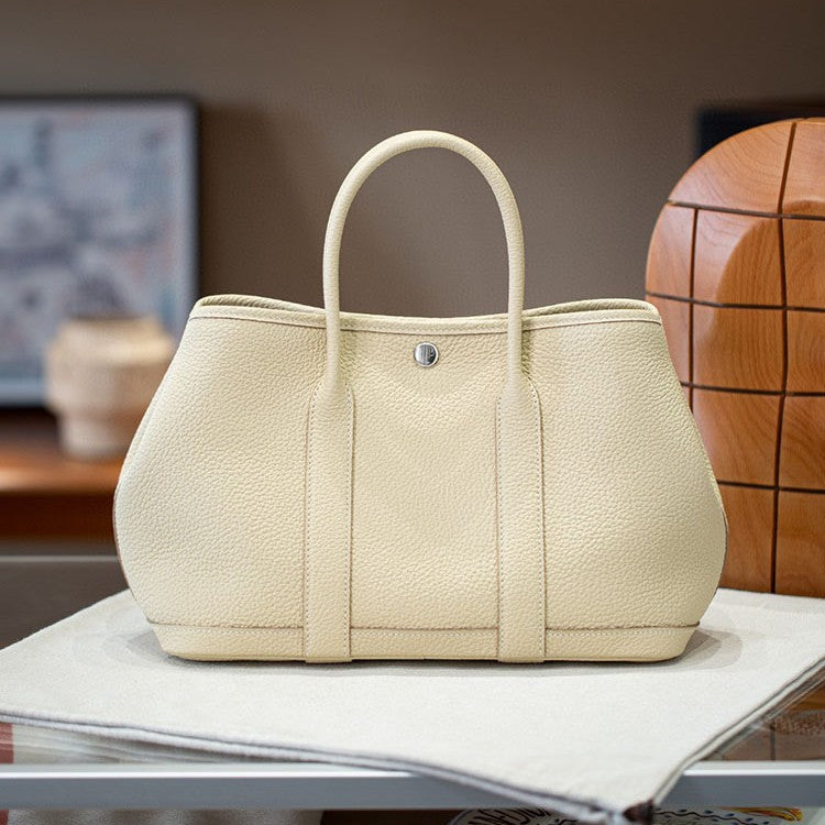 Women's Wax Line Leather Portable Large Capacity Handbags