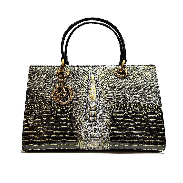 Women's High-grade Crocodile Pattern Portable Diana Genuine Crossbody Bags