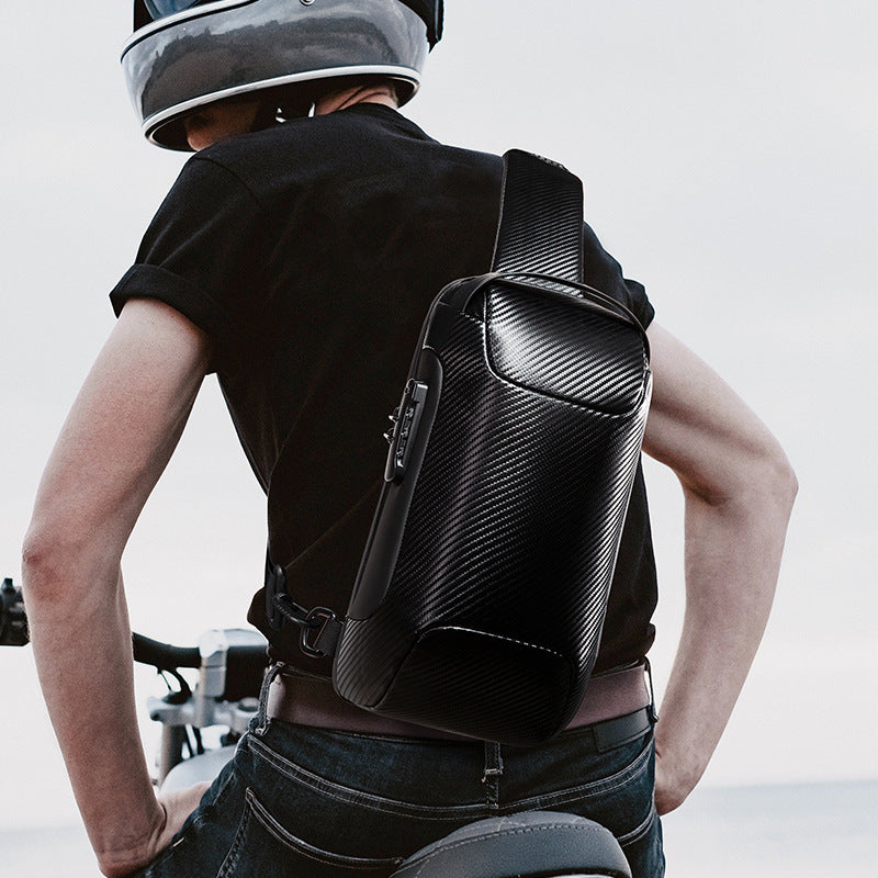 Men's Fashion Carbon Fiber Waterproof With Men's Chest Bags