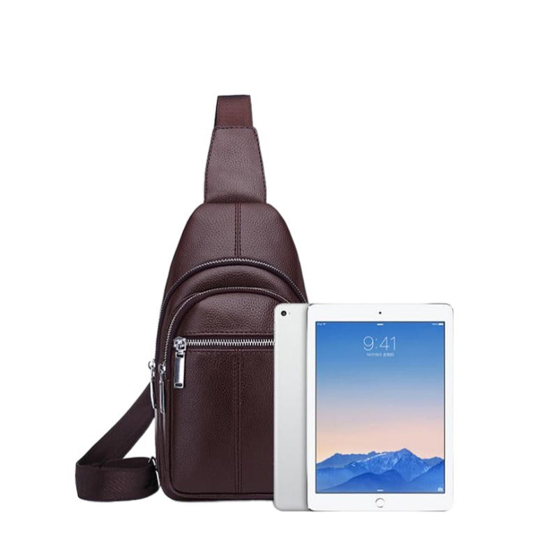Men's First Layer Leather Trendy Live Broadcast Men's Chest Bags