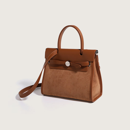 Women's Fashion Trendy Texture Kelly Soft Leather Shoulder Bags