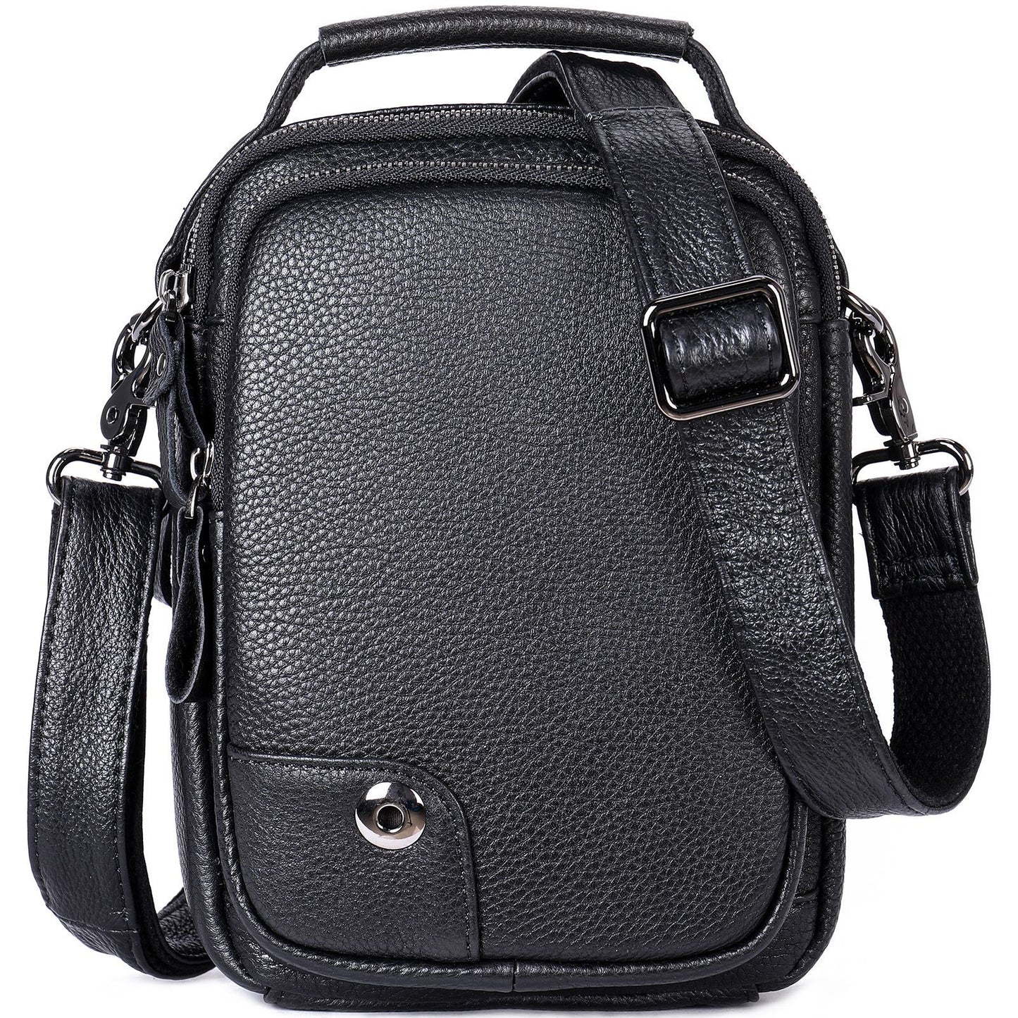 Men's Genuine Leather Vertical Leisure First Layer Men's Messenger Bags