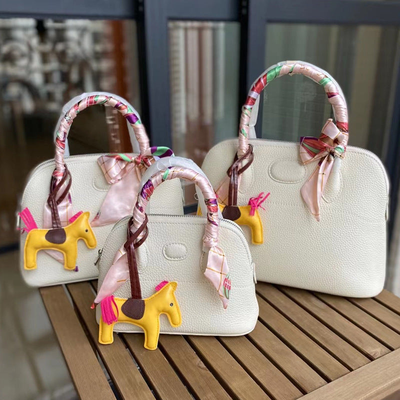 Classic Genuine Leather Bowling Fashion Shell Bags