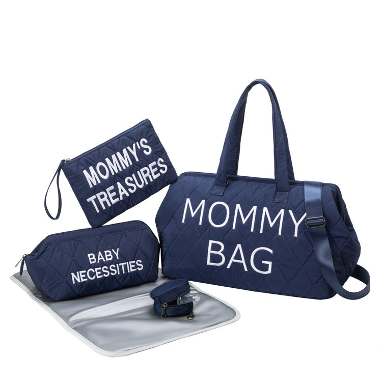Rhombus Embroidered Mummy Waterproof Large Capacity Bags