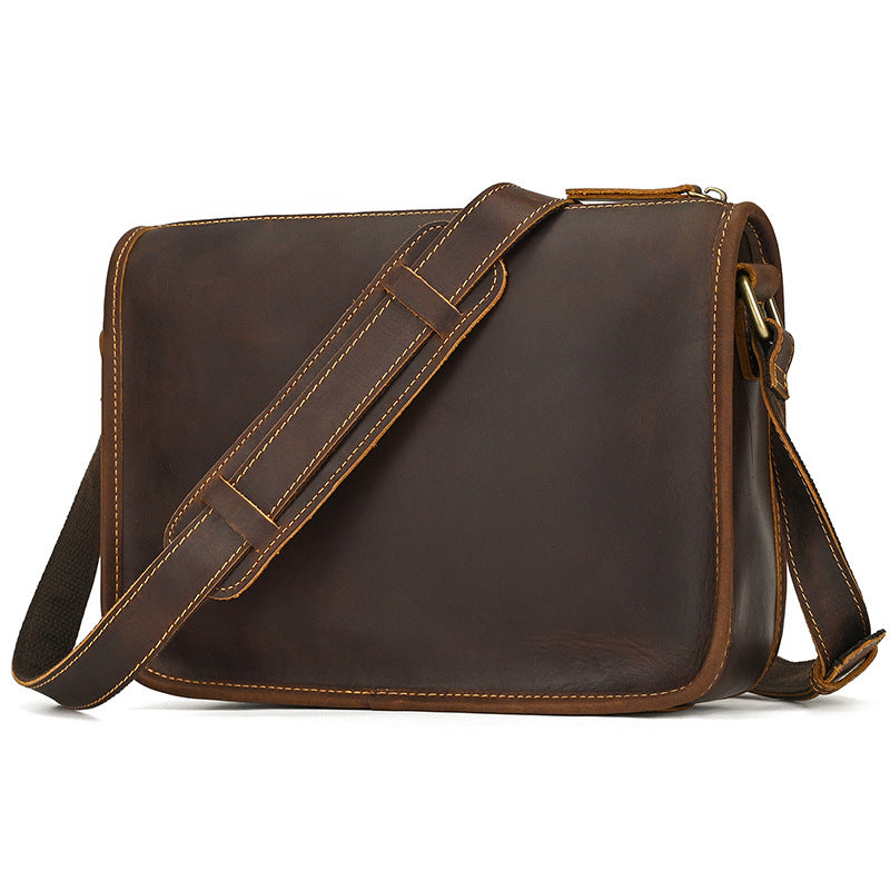 Men's Leather Crazy Horse Vintage Top Layer Men's Shoulder Bags