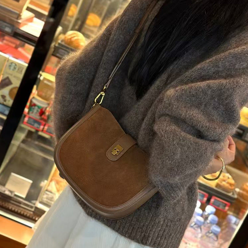 Women's Leather Retro Fashion Frosted Cowhide High Crossbody Bags