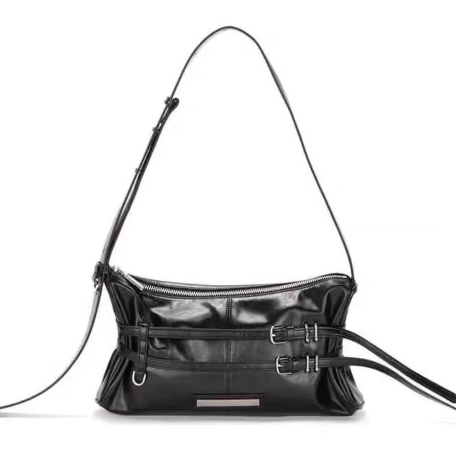 Women's Niche Pleated Double Underarm Commuter Portable Shoulder Bags