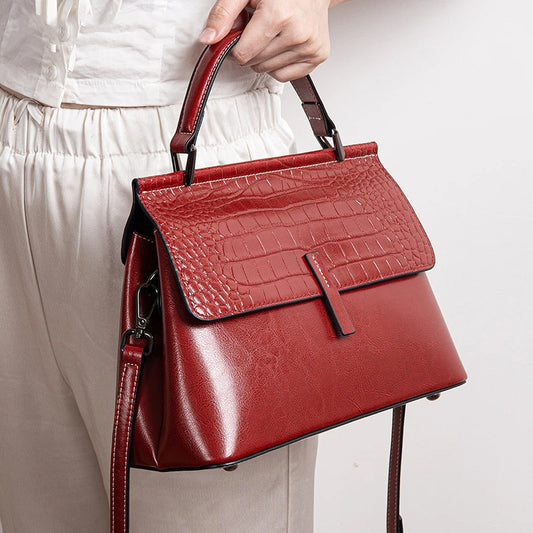 Women's Leather Fashion Crocodile Pattern Shell Versatile Shoulder Bags