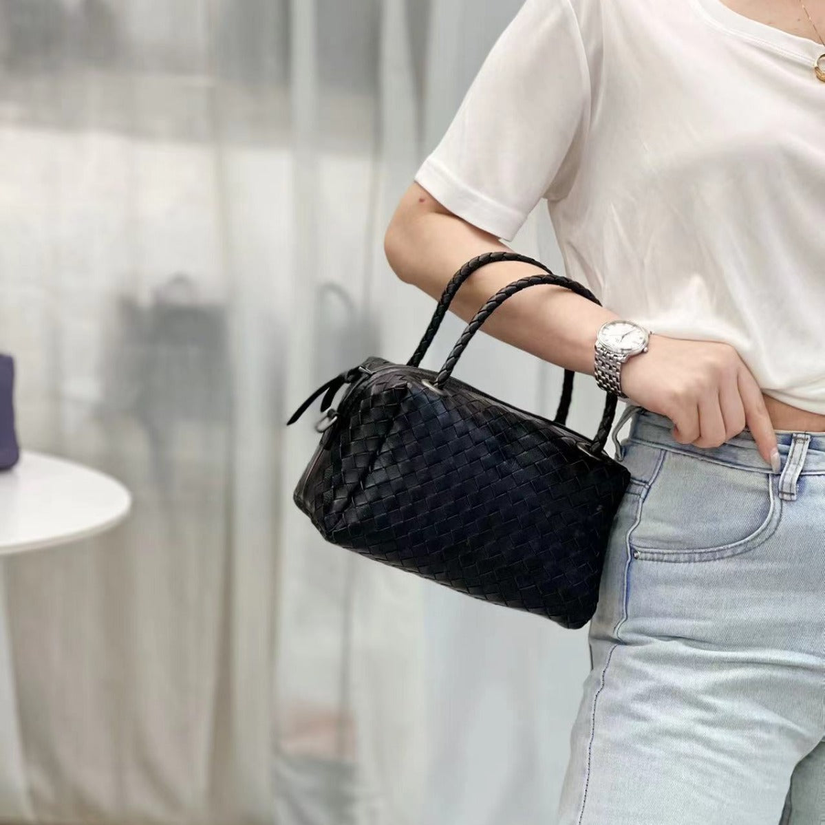 Women's Boston Portable Large Capacity Genuine Leather Crossbody Bags