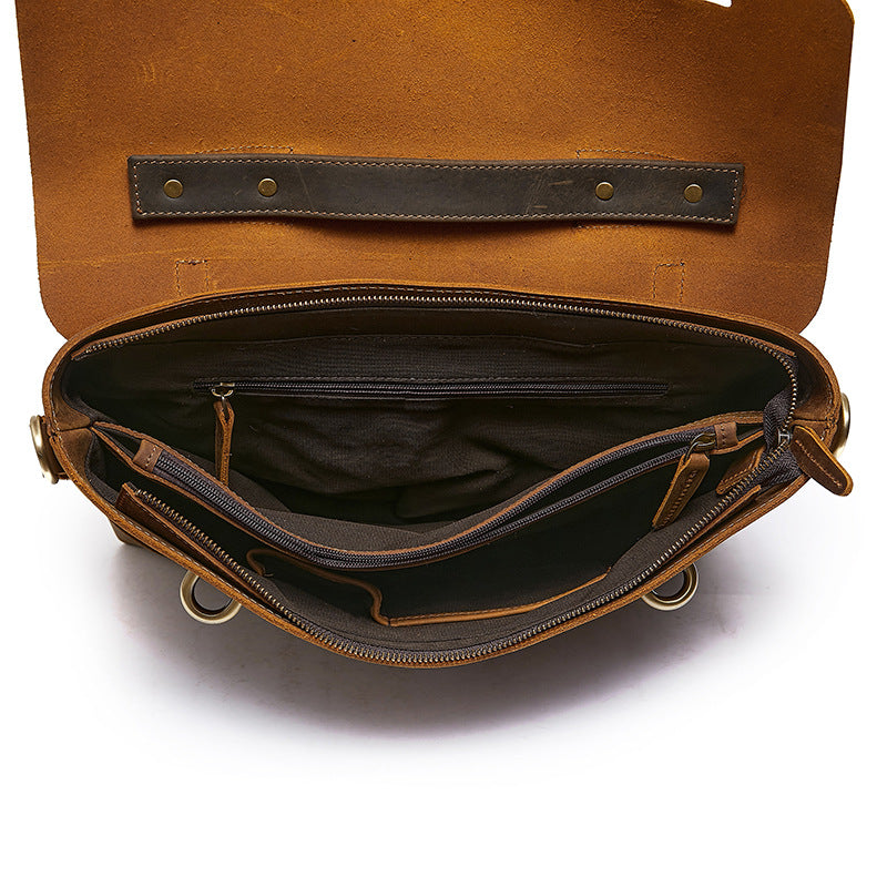 Men's Vintage Genuine Leather Computer Crazy Horse Men's Briefcases