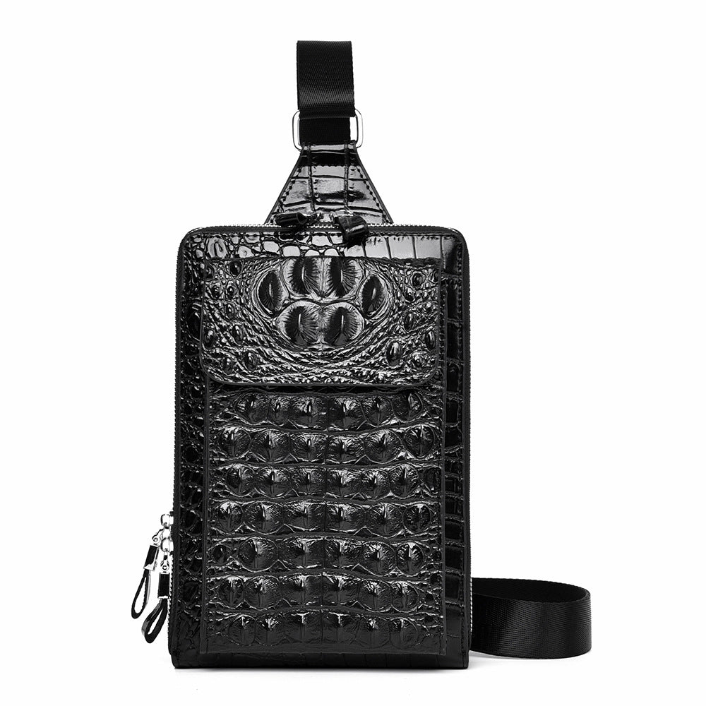 Men's Crocodile Pattern Fashion Large Capacity Men's Shoulder Bags