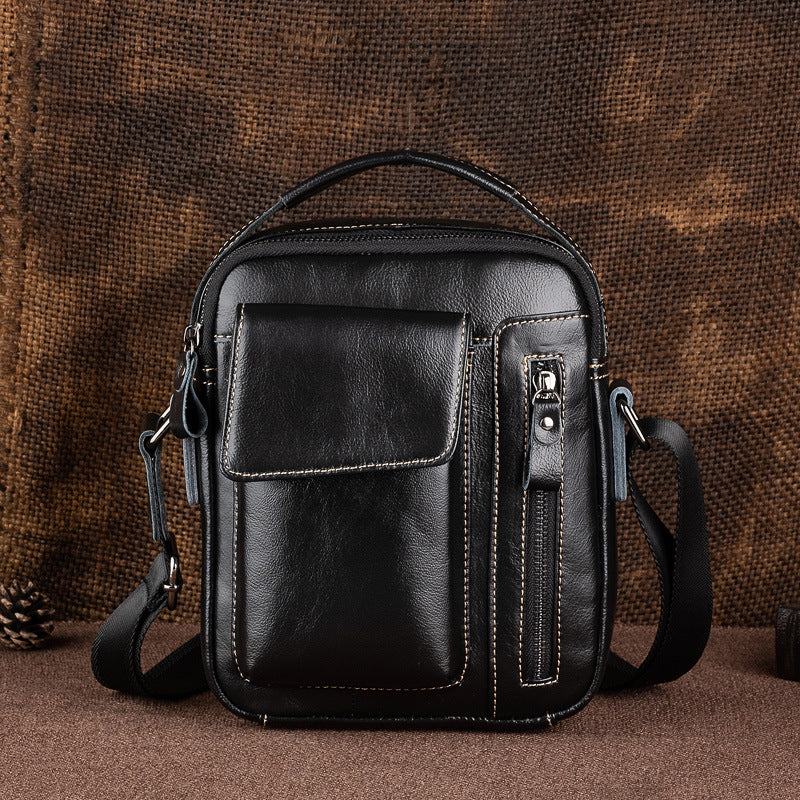 Men's Oil Wax Leather Retro First Layer Men's Shoulder Bags