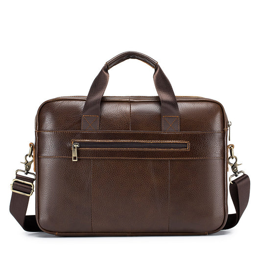 Men's First Layer Cowhide Genuine Leather Portable Men's Briefcases