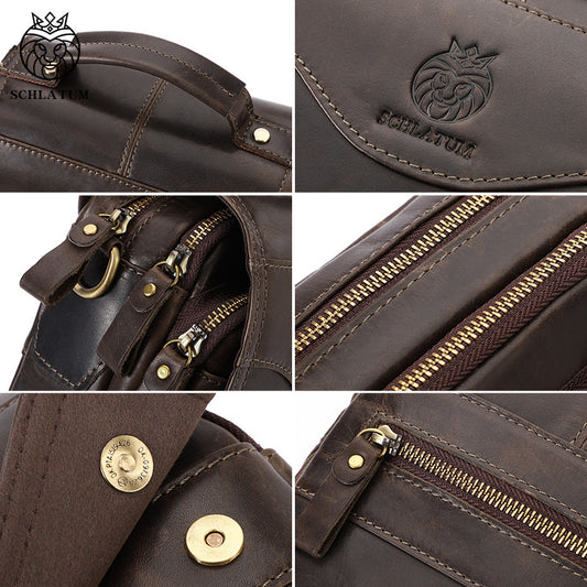Men's First Layer Cowhide Genuine Leather Fashion Men's Shoulder Bags