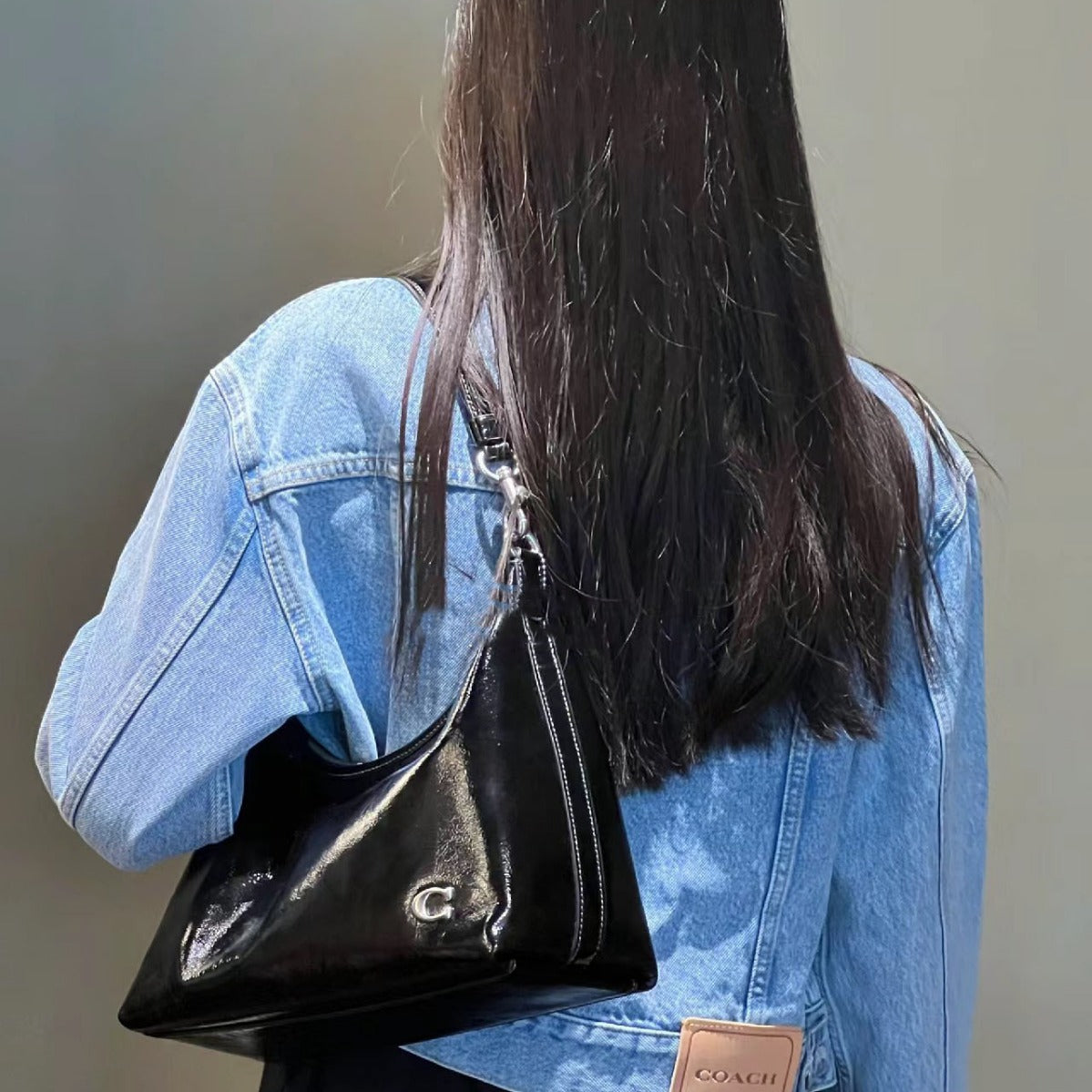 Women's Simple Oil Wax Leather Underarm Lightweight Bags