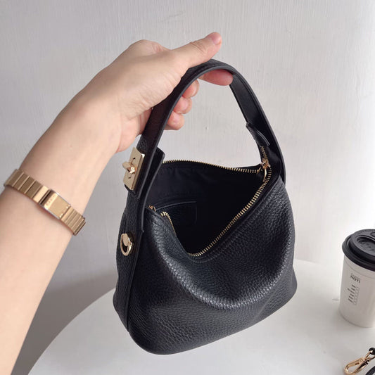 Full Grain Leather High-grade Lunch Box Handbags