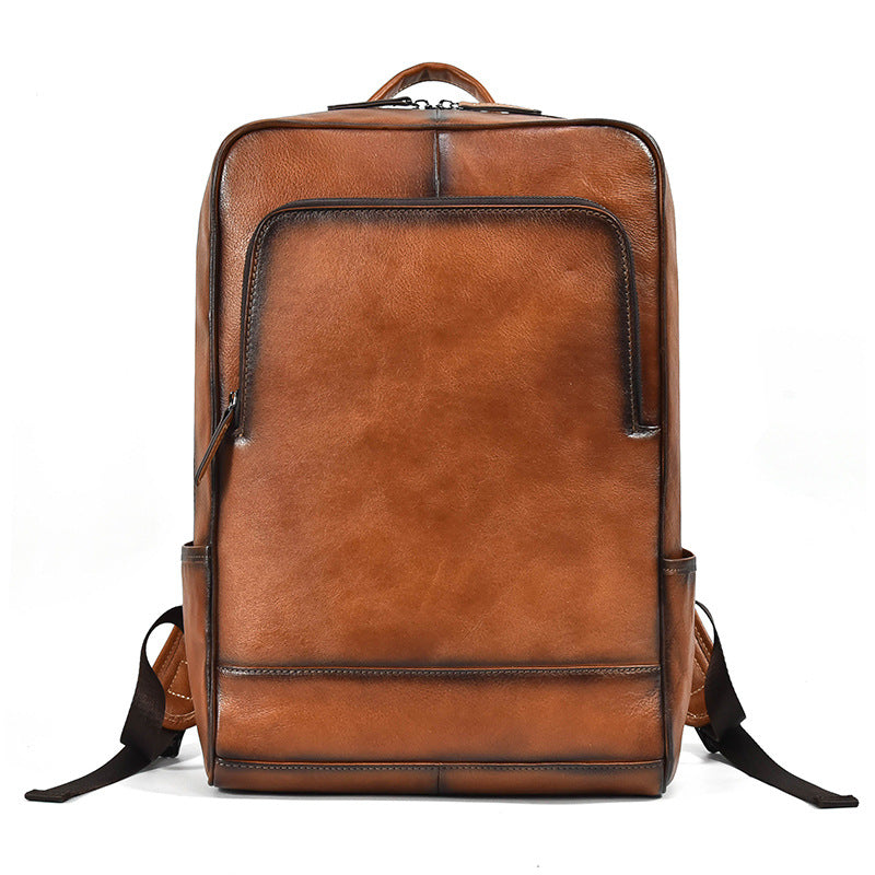 Elegant Men's Fashion Leather Cowhide Commuter Backpacks