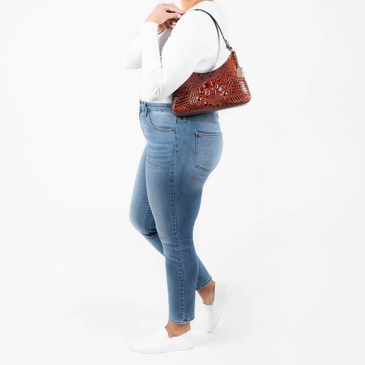 Women's Retro Hand-held Underarm Crocodile Pattern Shoulder Bags