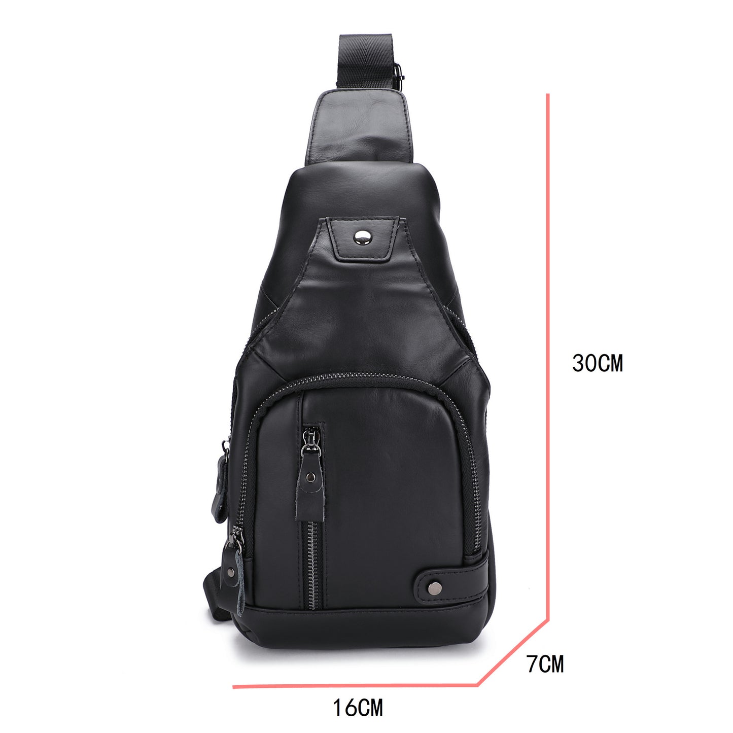 Men's Innovative Leather Convenient Charging Slanted Men's Chest Bags