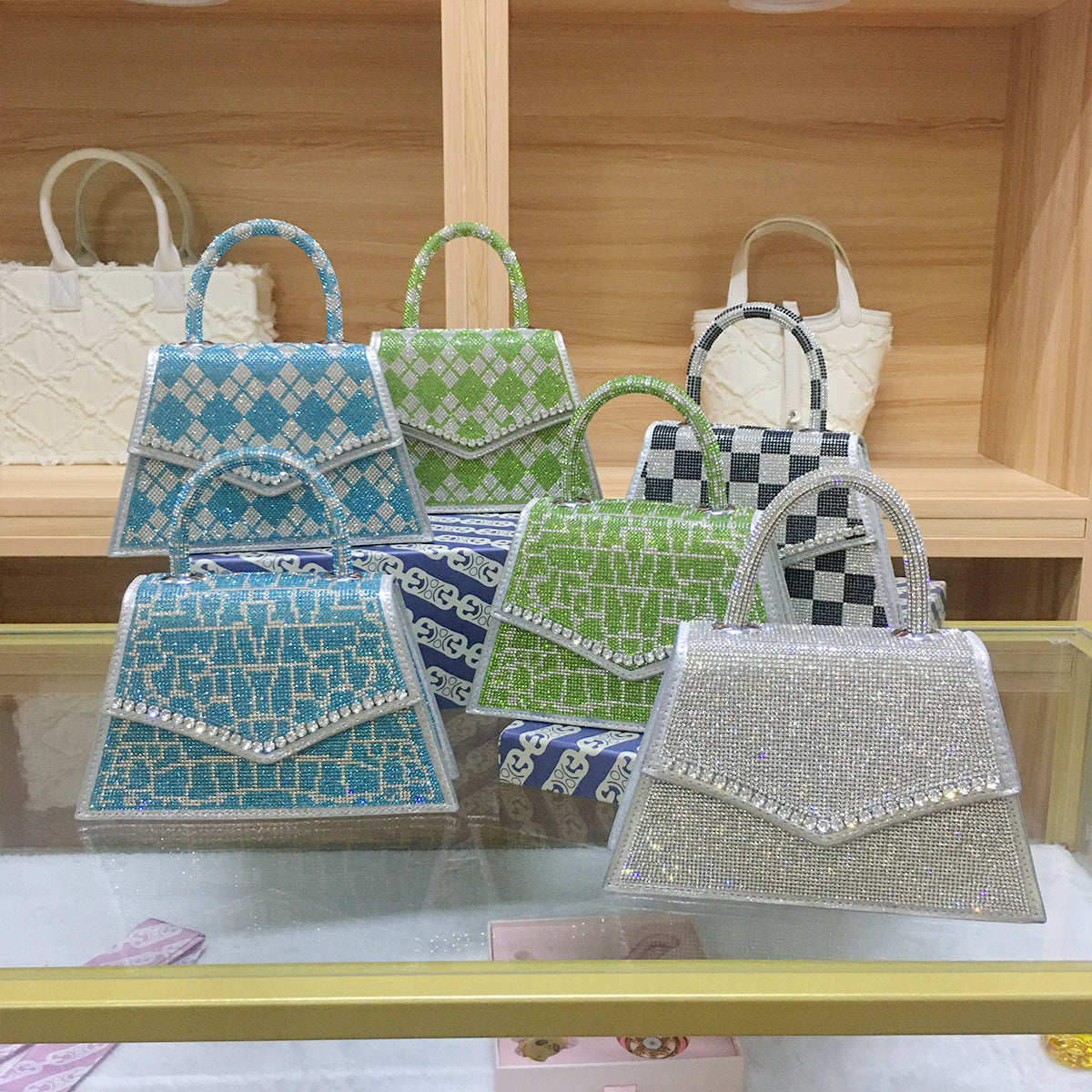 Women's Diamond Sier Fashion Banquet Birthday Wedding Handbags