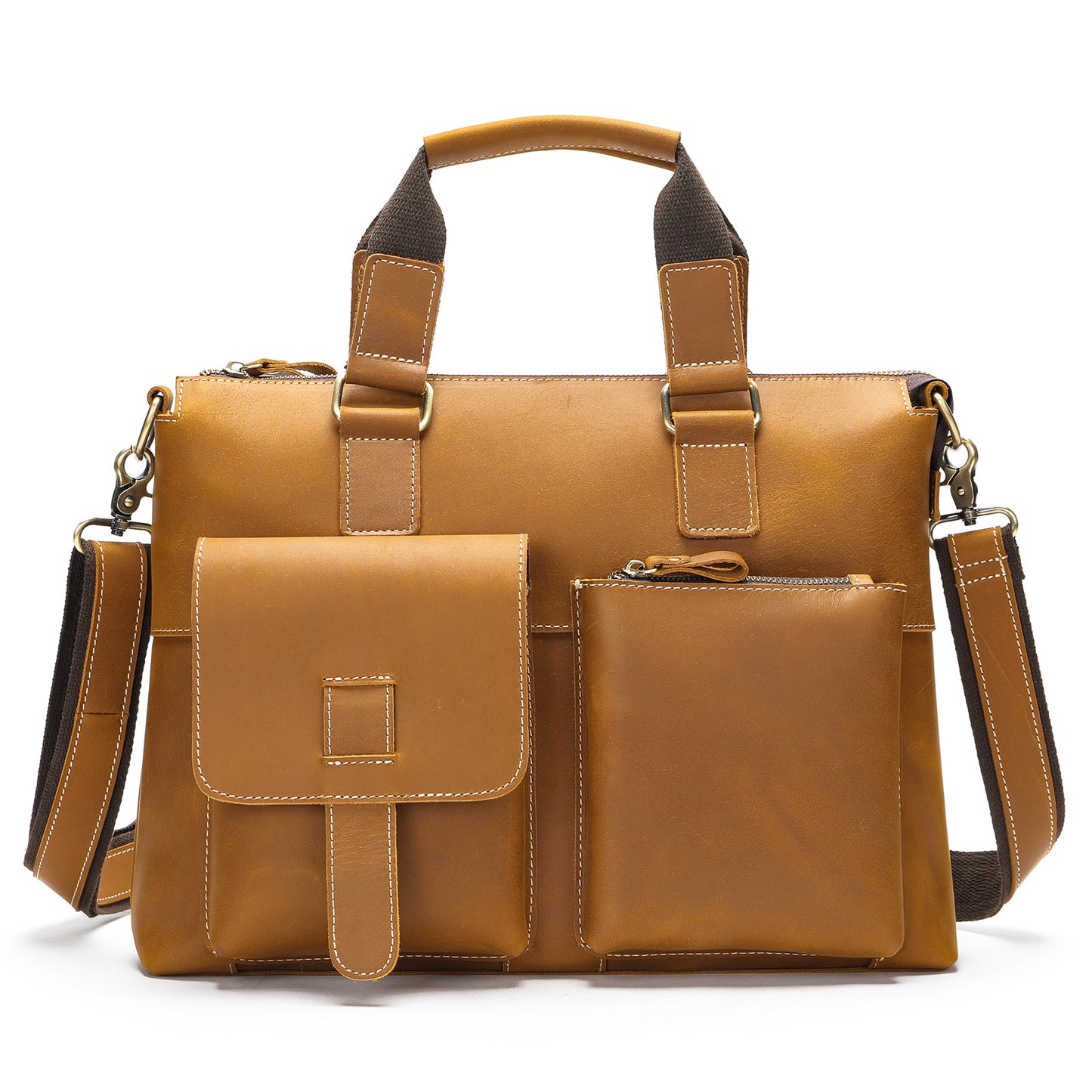 Men's Leather Business Retro Large Capacity Men's Briefcases