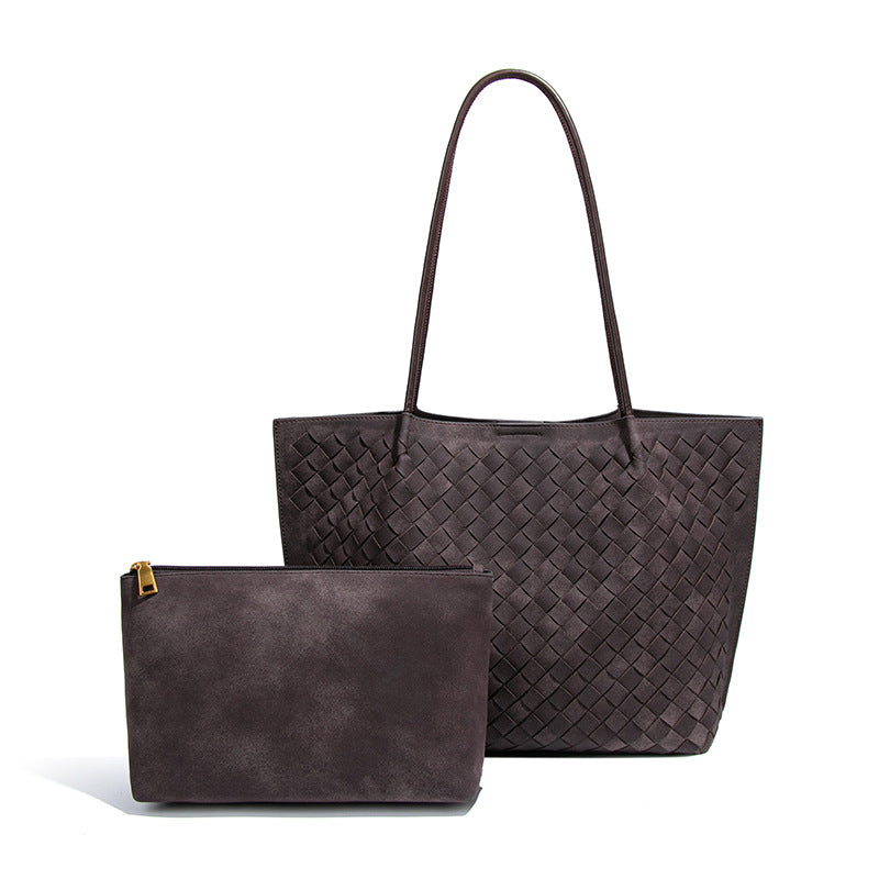 Hand-woven Underarm Large Capacity Frosted Vintage Tote Bags