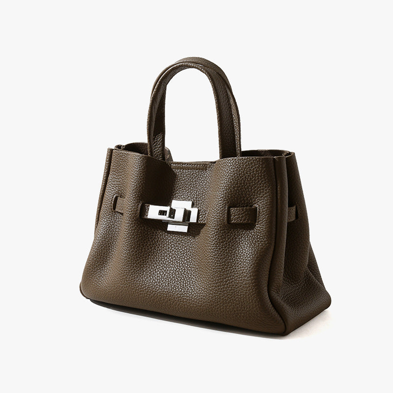 Women's Genuine Leather First Layer Cowhide Business Commute Tote Bags