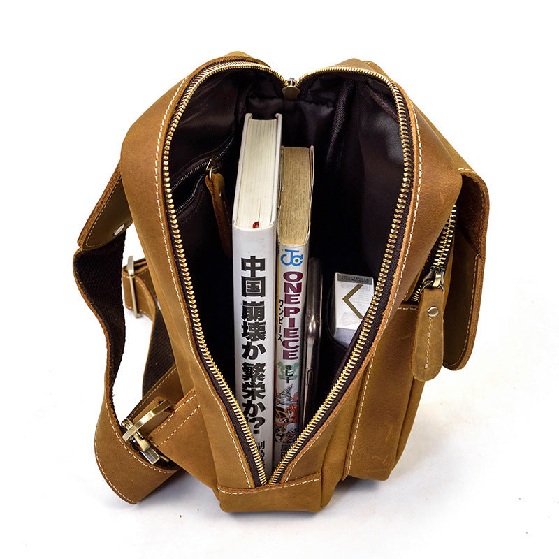 Men's Horse First Layer Cowhide Can Be Men's Chest Bags