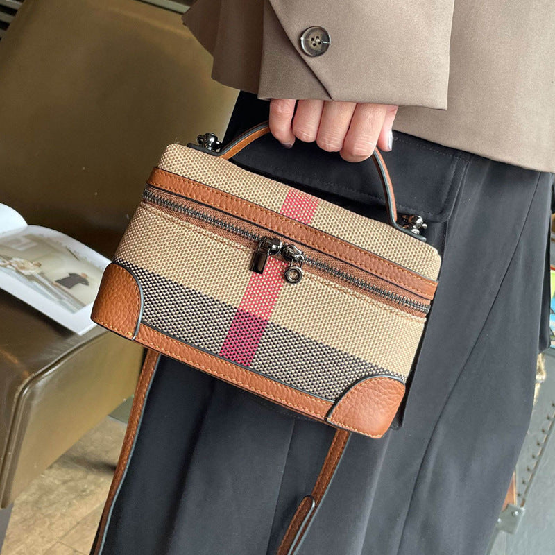 Trendy Female Texture One Niche Unique Small Square Bags