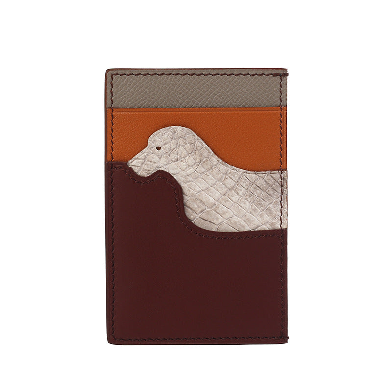Zodiac Crocodile Sheepskin Hand Sewing Multiple Card Holder
