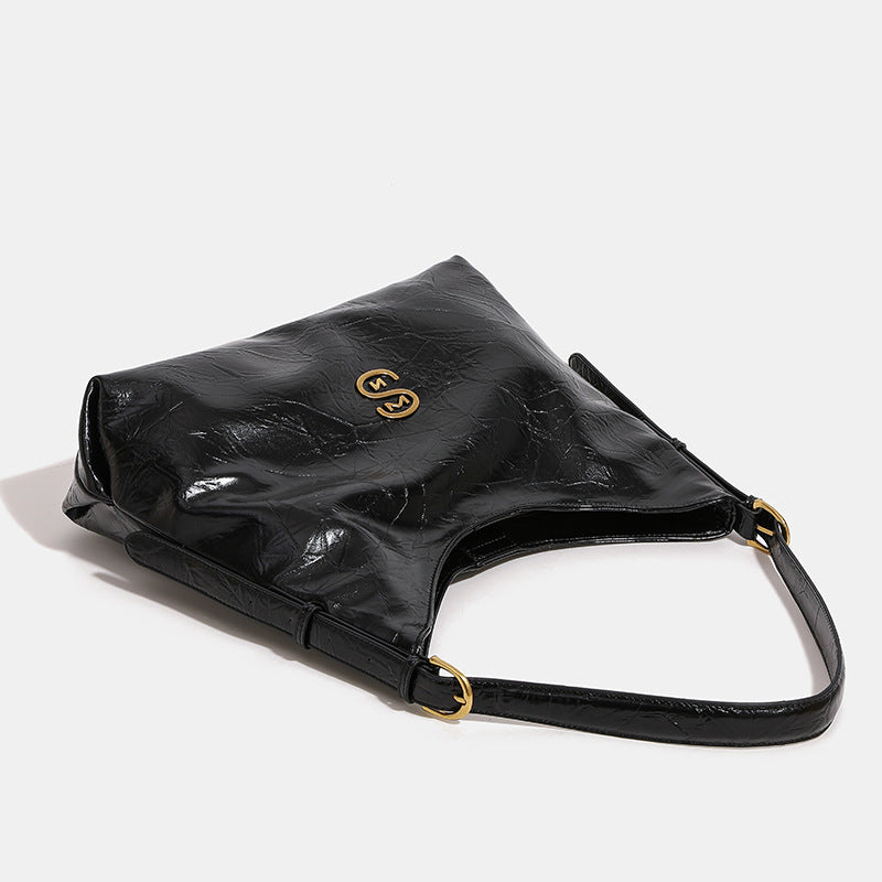 Women's Free Fancy Pleated Large Capacity Textured Tote Bags