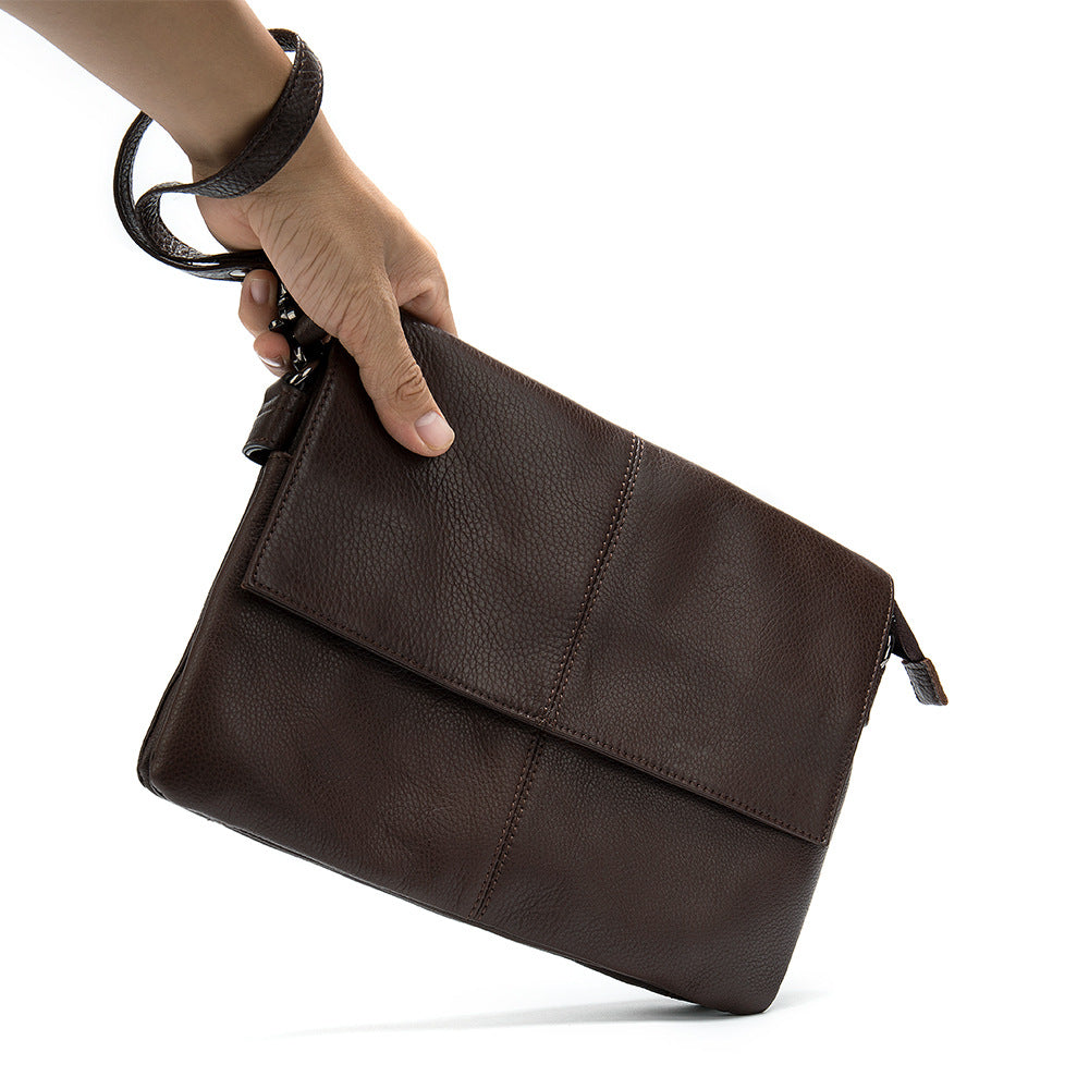 Men's Leather Large Capacity Soft Wrist Vintage Men's Messenger Bags