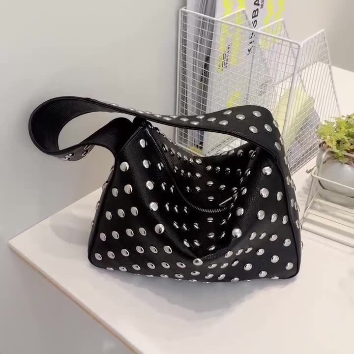 Women's Slouchy Trend Rivet Underarm Fashion Shoulder Bags