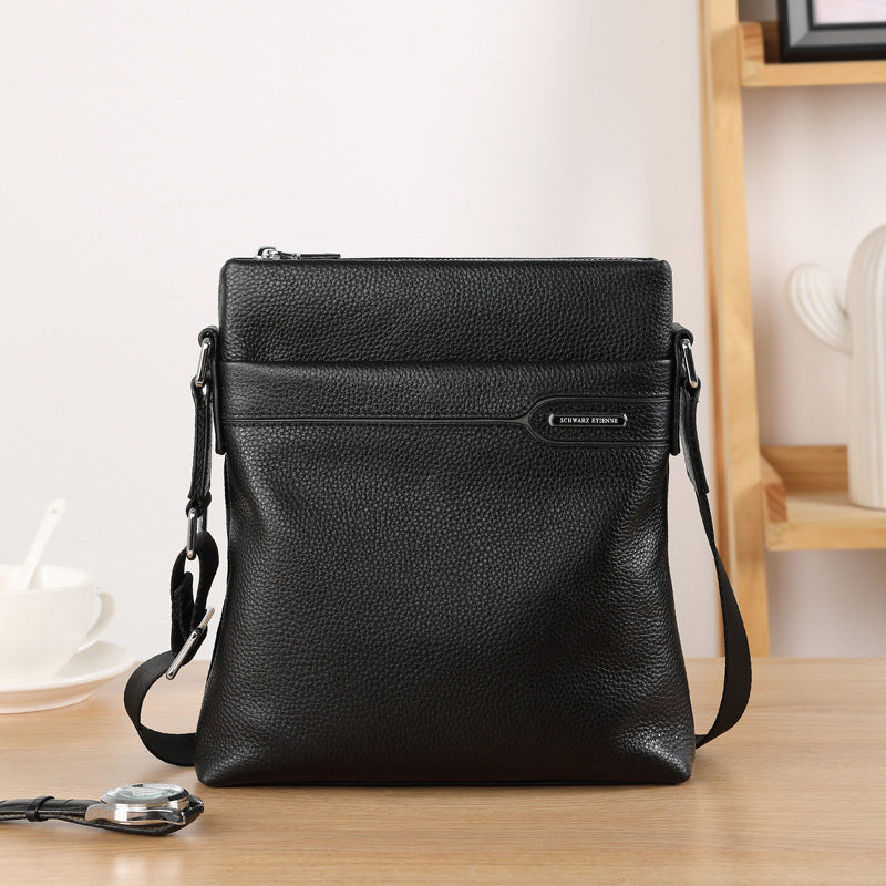 Men's Leather Vertical Top Layer Cowhide Business Men's Shoulder Bags